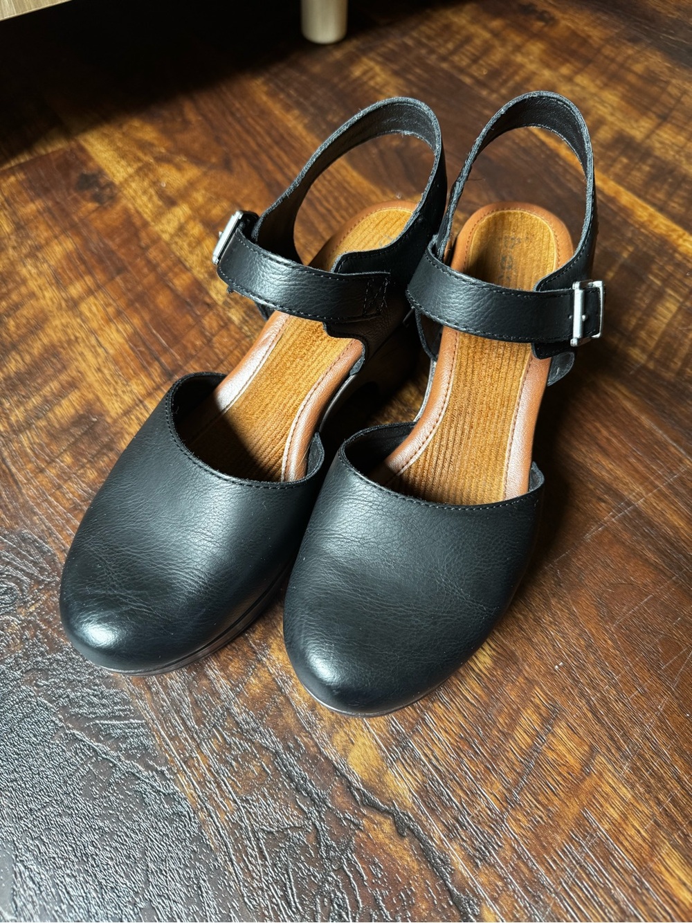 boc Black Women's Closed-Toe Heel with Ankle Strap